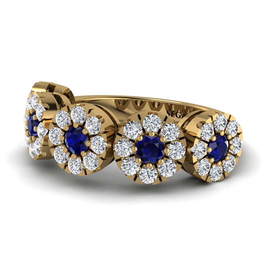 Sapphire Blossom Of Eternity Wedding Ring - Yaretzi No. 13