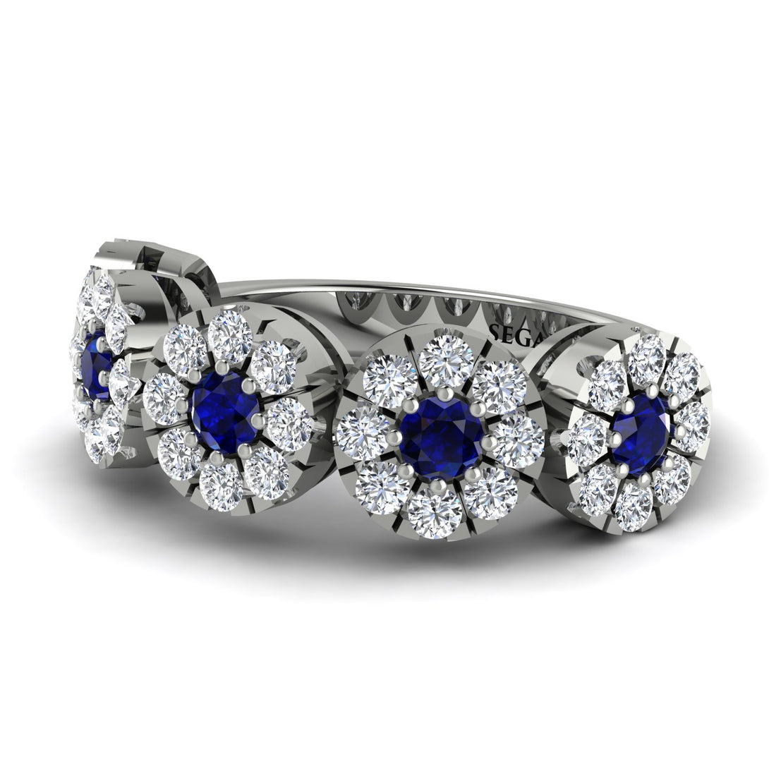 Sapphire Blossom Of Eternity Wedding Ring - Yaretzi No. 15