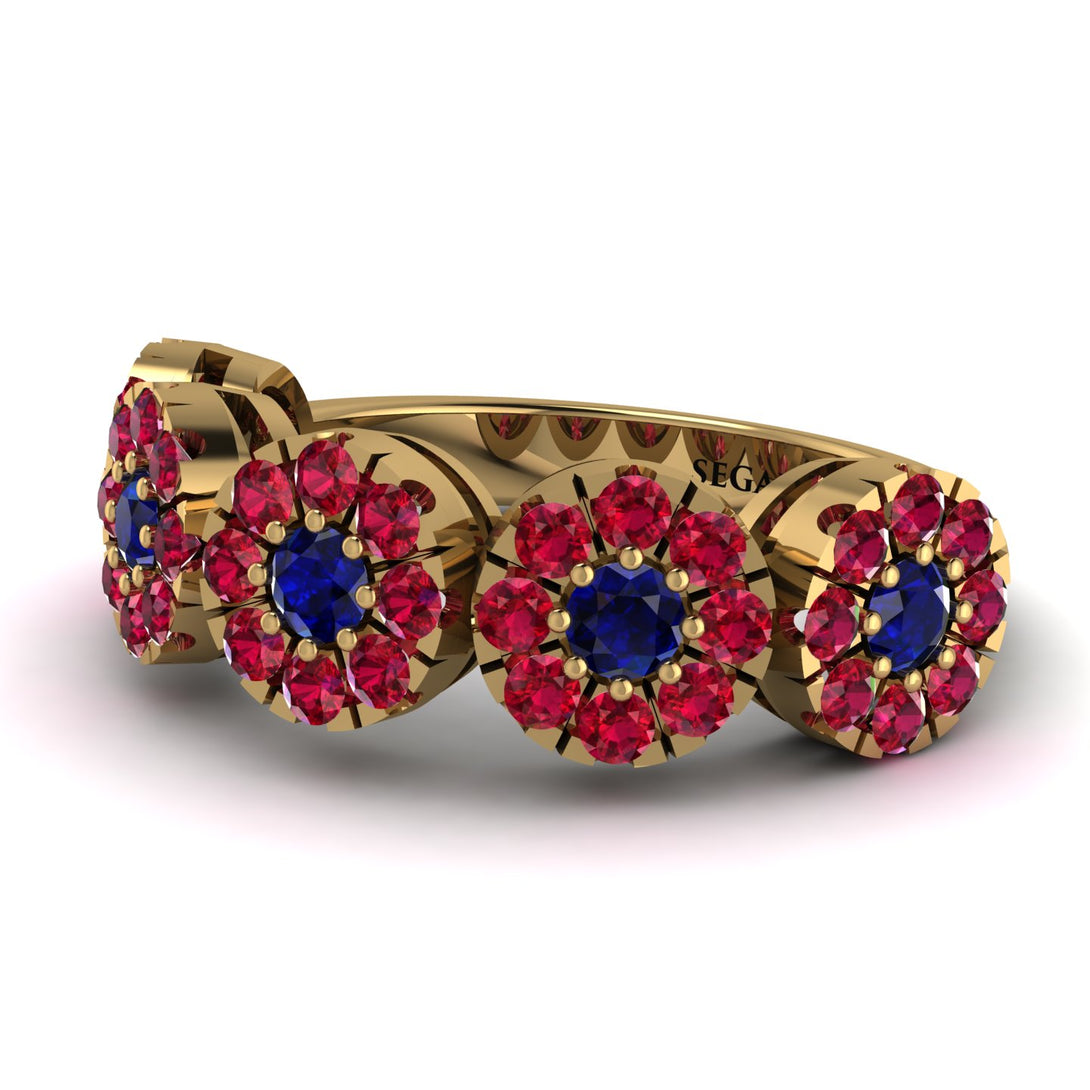 Sapphire Blossom Of Eternity Wedding Ring - Yaretzi No. 58