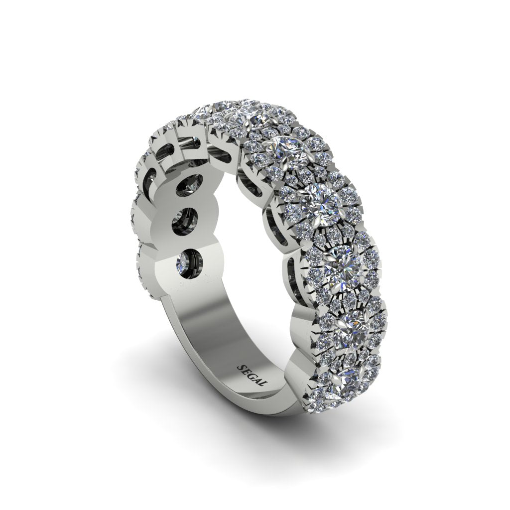Diamond Blossoming Love Halo Wedding Band - Annalise No. 3