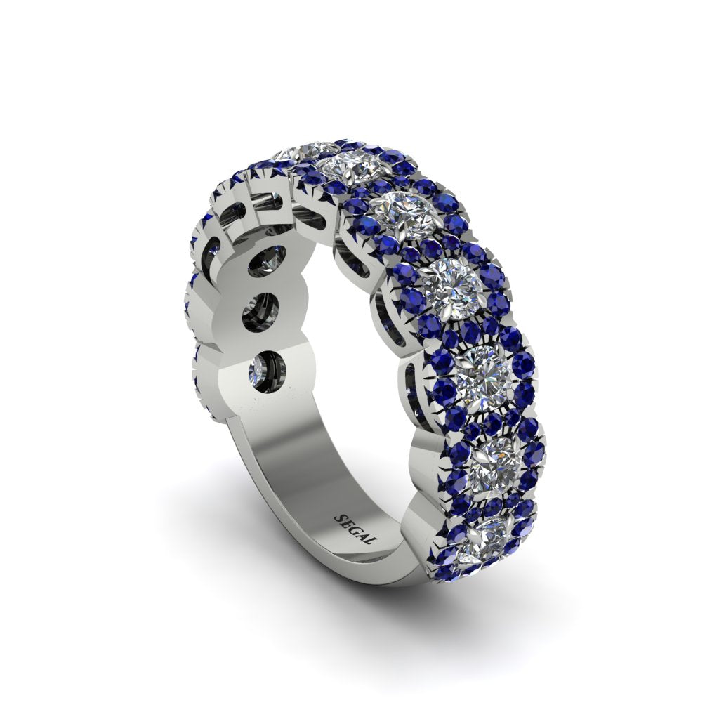 Diamond Blossoming Love Halo Wedding Band - Annalise No. 63
