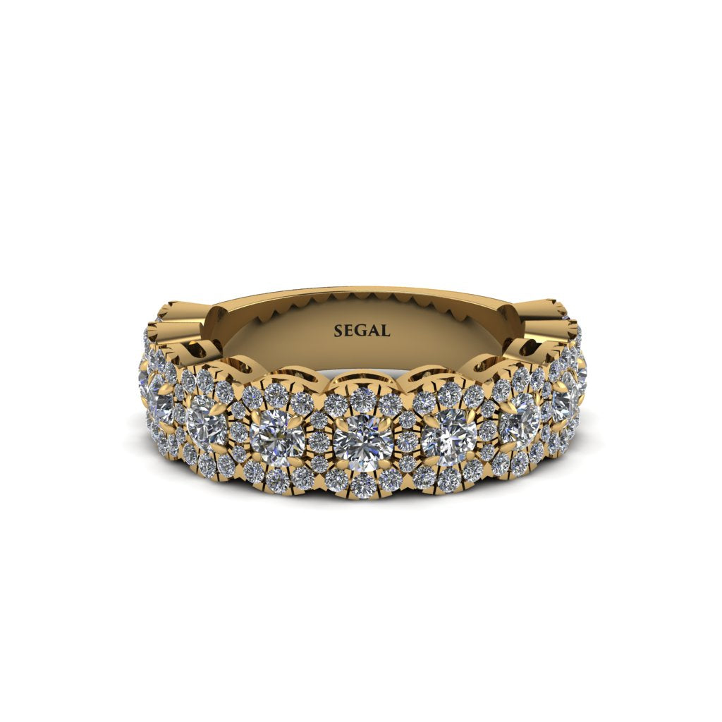 Diamond Blossoming Love Halo Wedding Band - Annalise No. 1