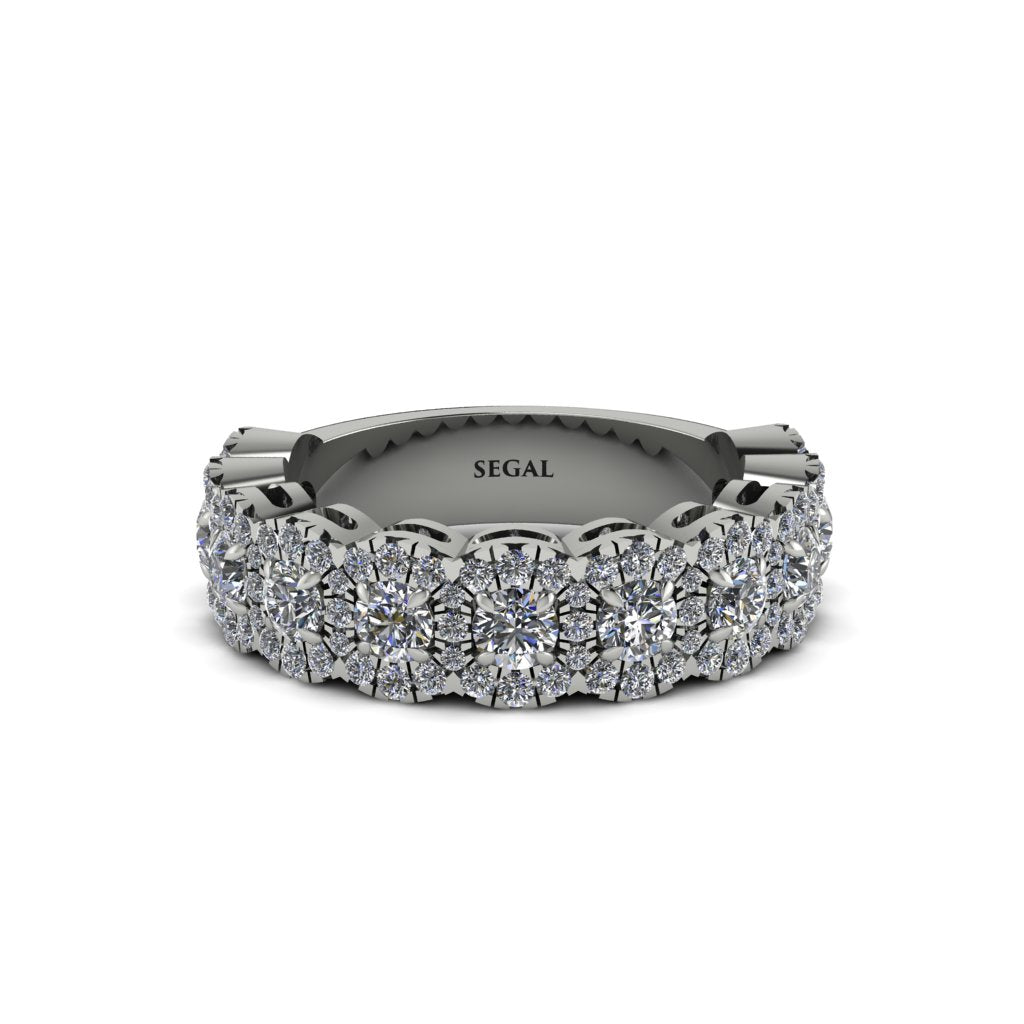 Diamond Blossoming Love Halo Wedding Band - Annalise No. 3