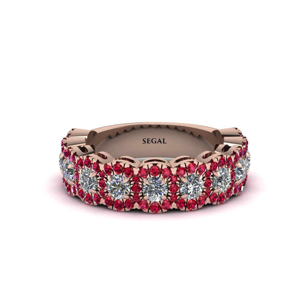Diamond Blossoming Love Halo Wedding Band - Annalise No. 47