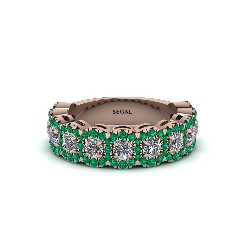 Diamond Blossoming Love Halo Wedding Band - Annalise No. 17
