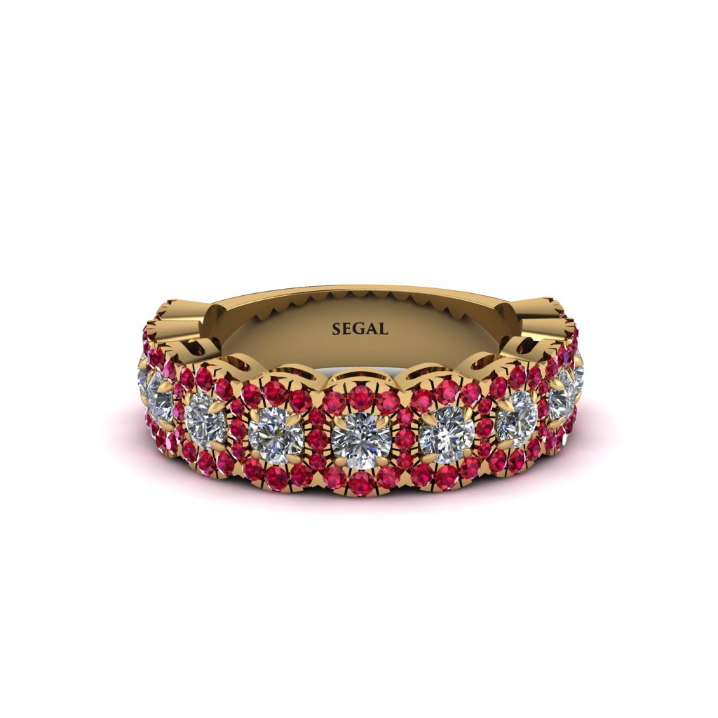 Diamond Blossoming Love Halo Wedding Band - Annalise No. 46