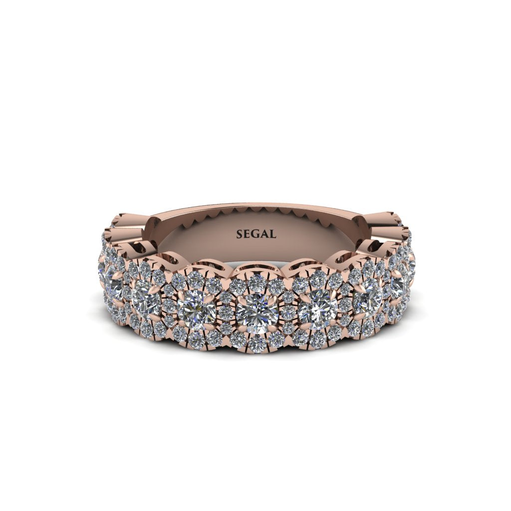 Diamond Blossoming Love Halo Wedding Band - Annalise No. 2