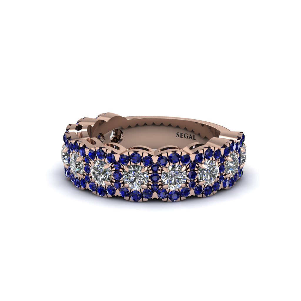 Diamond Blossoming Love Halo Wedding Band - Annalise No. 62