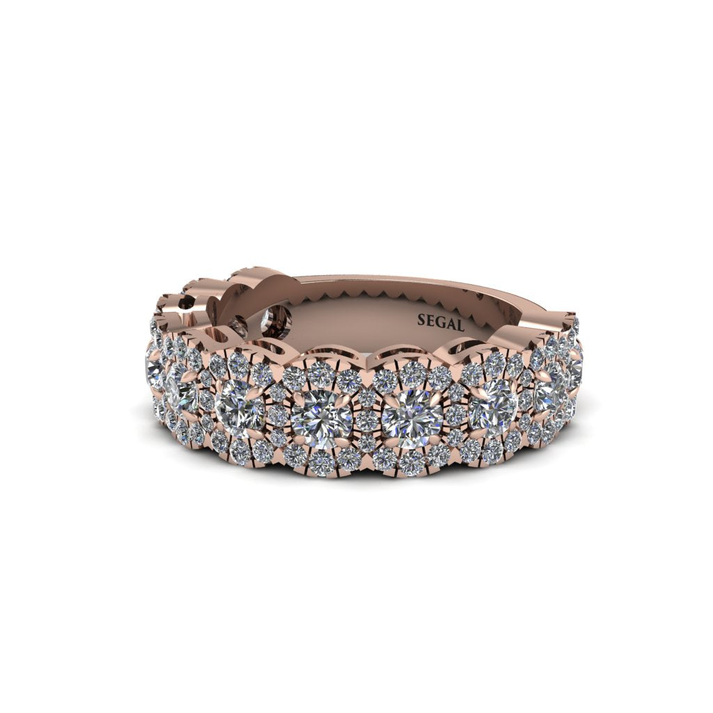 Diamond Blossoming Love Halo Wedding Band - Annalise No. 2