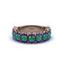 Emerald Blossoming Love Halo Wedding Band - Annalise No. 65