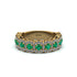 Emerald Blossoming Love Halo Wedding Band - Annalise No. 4