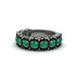 Emerald Blossoming Love Halo Wedding Band - Annalise No. 36
