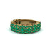 Emerald Blossoming Love Halo Wedding Band - Annalise No. 19
