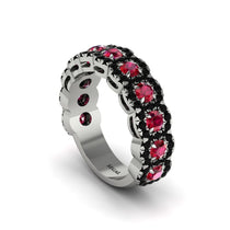 Ruby Blossoming Love Halo Wedding Band - Annalise No. 42 image 1