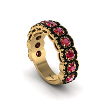 Ruby Blossoming Love Halo Wedding Band - Annalise No. 40 image 1