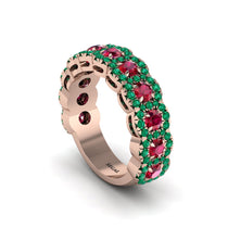 Ruby Blossoming Love Halo Wedding Band - Annalise No. 26 image 1