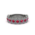 Ruby Blossoming Love Halo Wedding Band - Annalise No. 12