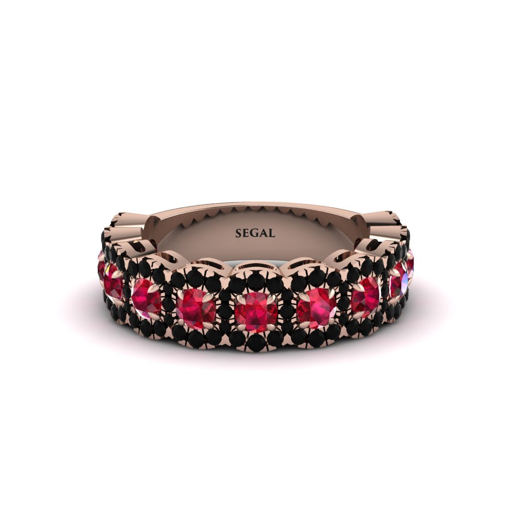 Ruby Blossoming Love Halo Wedding Band - Annalise No. 41