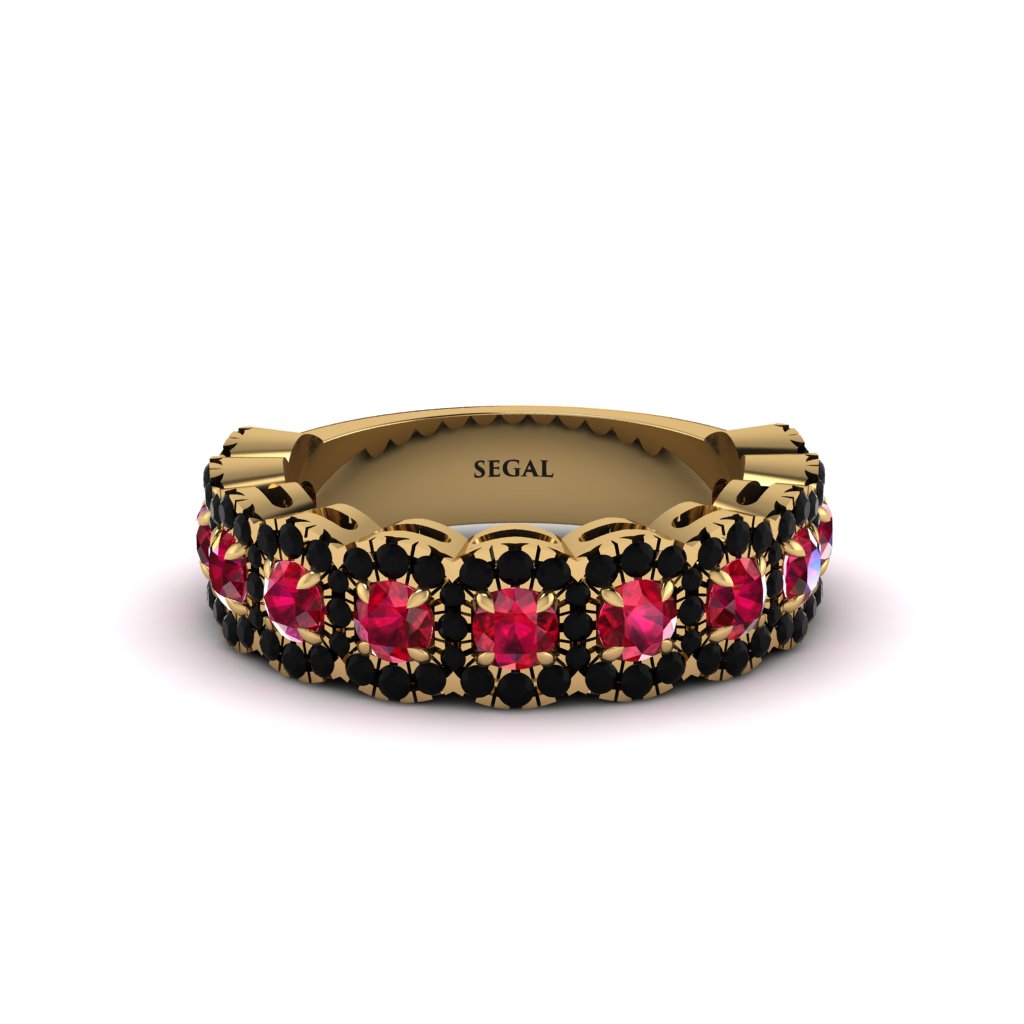 Ruby Blossoming Love Halo Wedding Band - Annalise No. 40