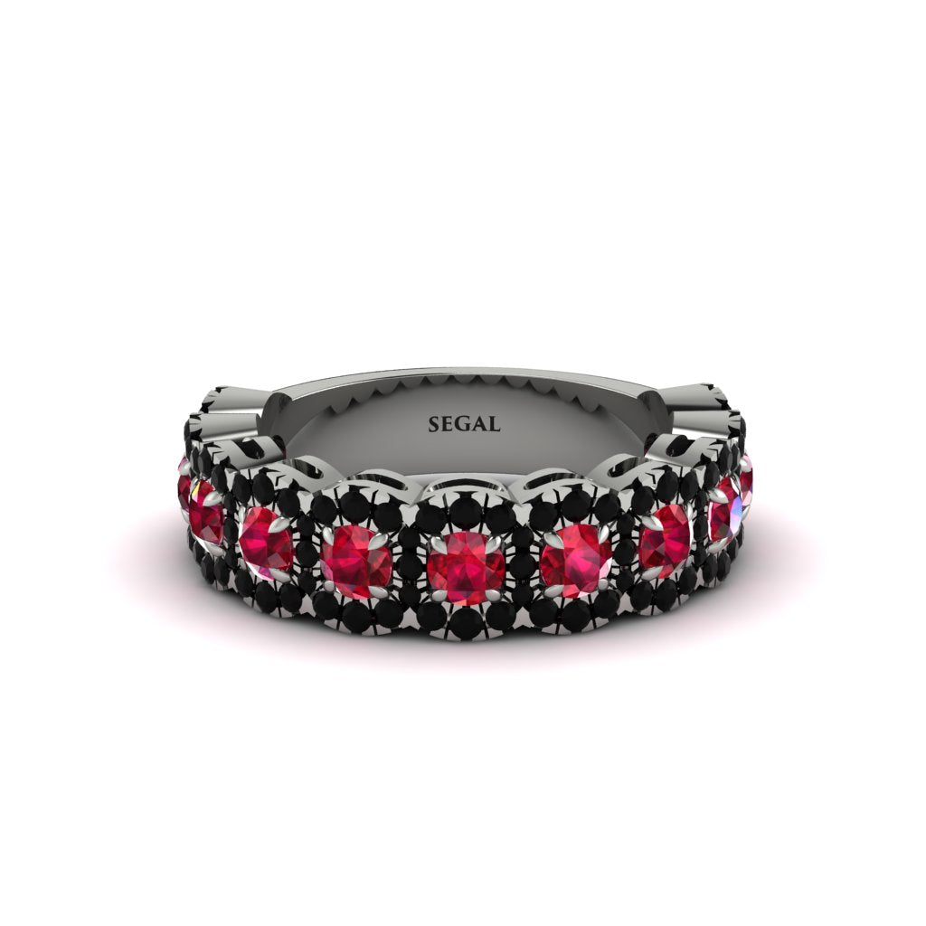Ruby Blossoming Love Halo Wedding Band - Annalise No. 42
