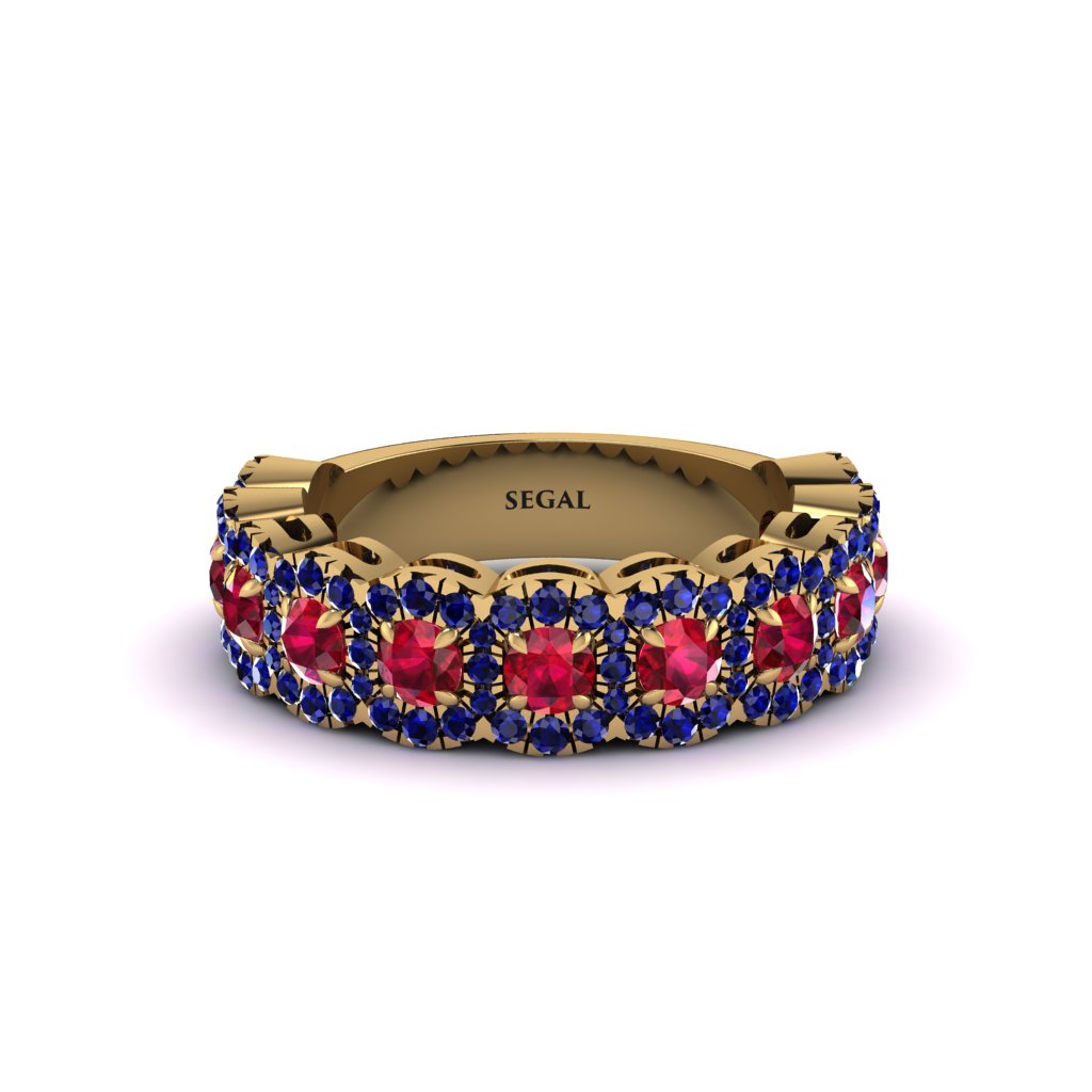 Ruby Blossoming Love Halo Wedding Band - Annalise No. 70