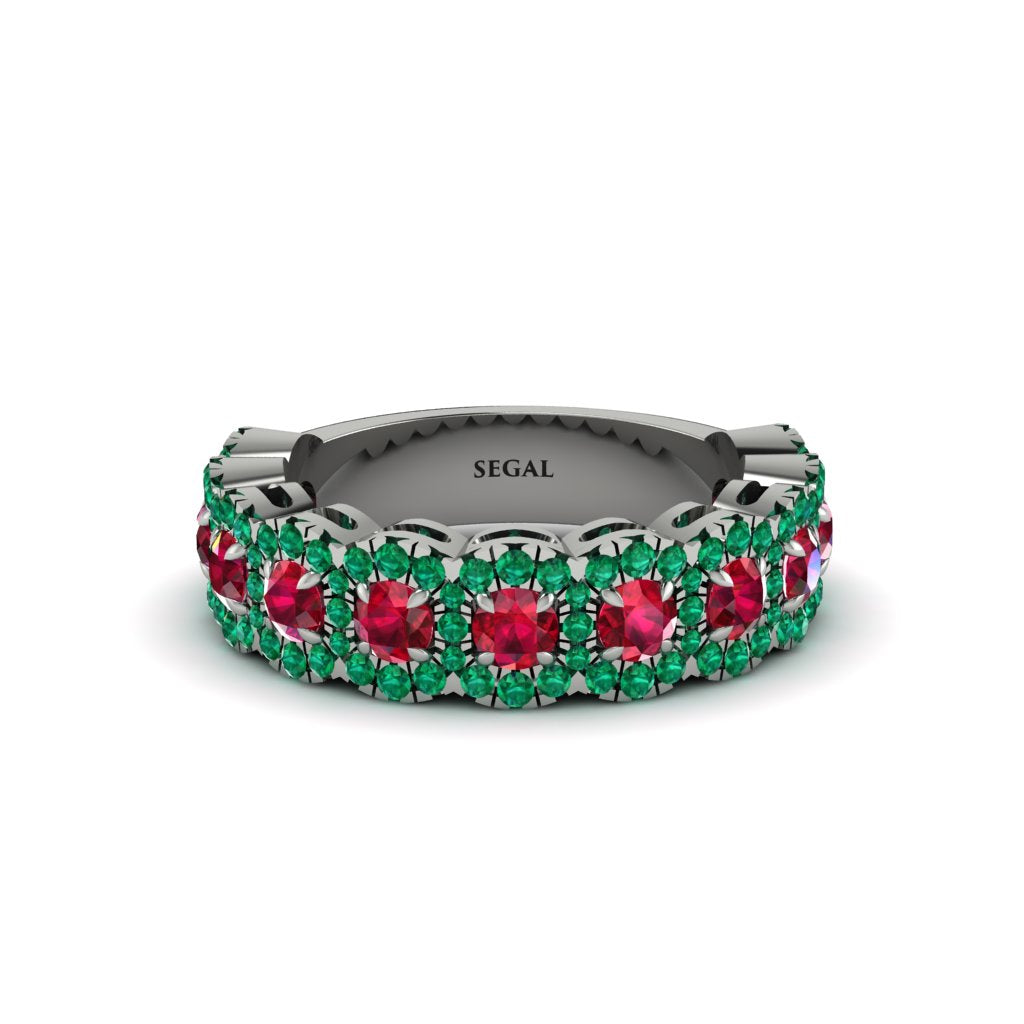 Ruby Blossoming Love Halo Wedding Band - Annalise No. 27