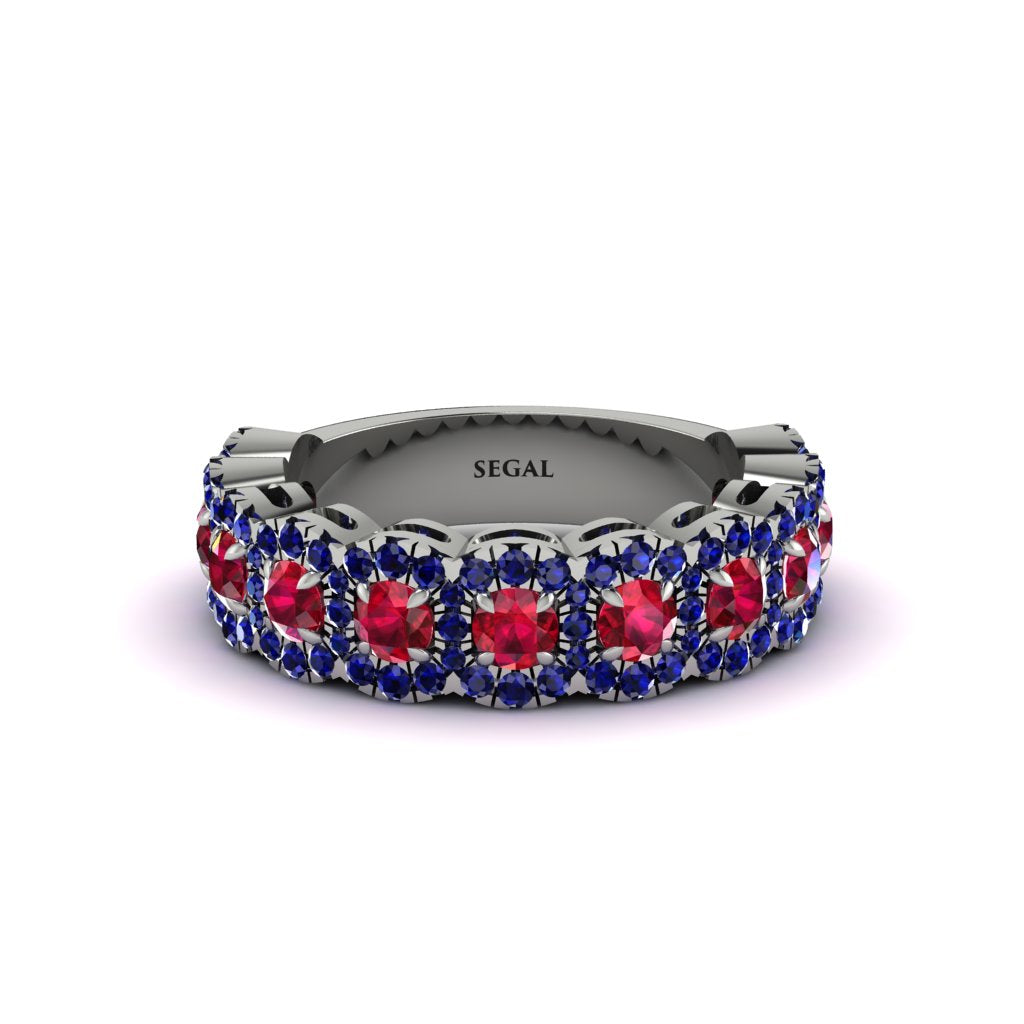 Ruby Blossoming Love Halo Wedding Band - Annalise No. 72