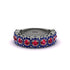 Ruby Blossoming Love Halo Wedding Band - Annalise No. 72