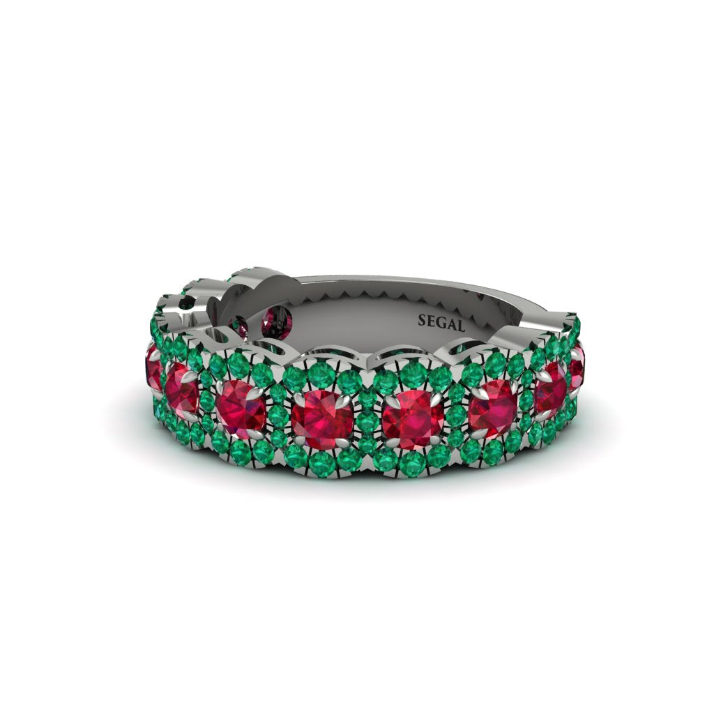 Ruby Blossoming Love Halo Wedding Band - Annalise No. 27