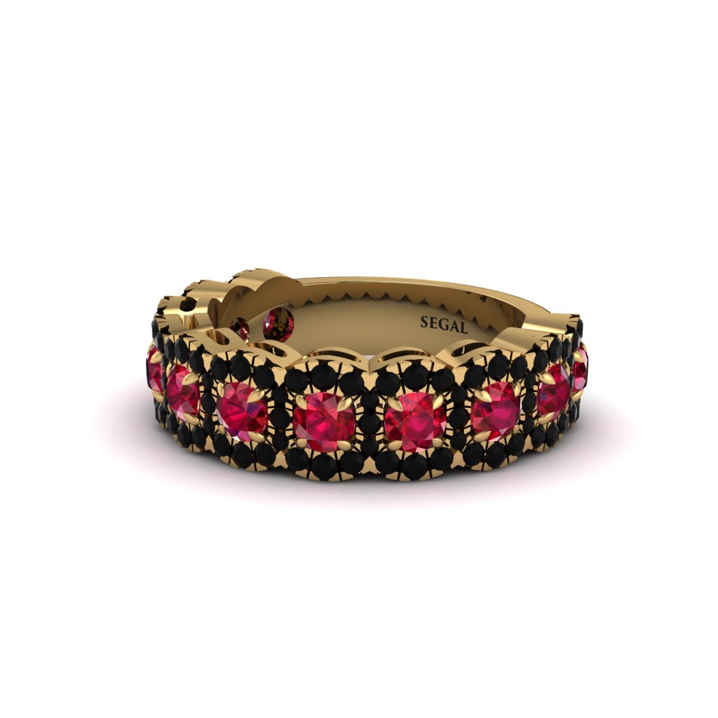 Ruby Blossoming Love Halo Wedding Band - Annalise No. 40