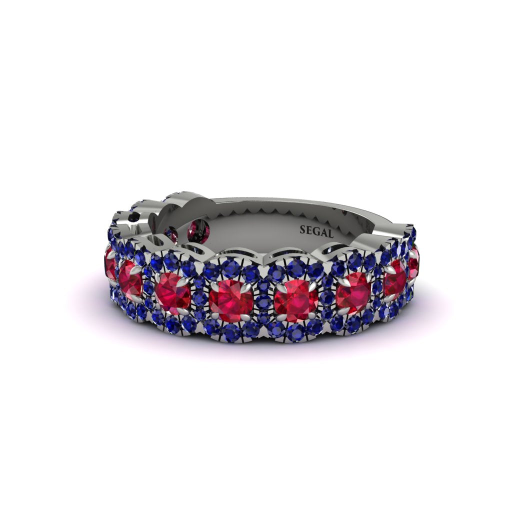 Ruby Blossoming Love Halo Wedding Band - Annalise No. 72