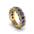 Sapphire Blossoming Love Halo Wedding Band - Annalise No. 13