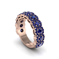 Sapphire Blossoming Love Halo Wedding Band - Annalise No. 74 image 1