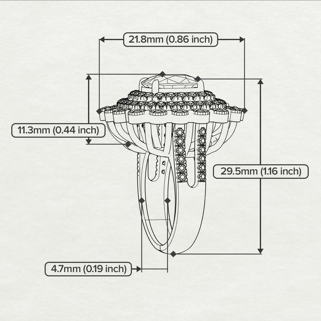 Ruby Multi Halo Oval Engagement Ring - Caitlin No. 55
