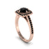 Black Diamond Cathedral Halo Engagement Ring - Luciana No. 38