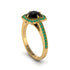 Black Diamond Cathedral Halo Engagement Ring - Luciana No. 22