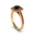 Black Diamond Cathedral Halo Engagement Ring - Luciana No. 52