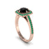 Black Diamond Cathedral Halo Engagement Ring - Luciana No. 23 image 2