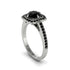 Black Diamond Cathedral Halo Engagement Ring - Luciana No. 39