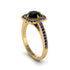 Black Diamond Cathedral Halo Engagement Ring - Luciana No. 67 image 2