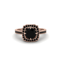 Black Diamond Cathedral Halo Engagement Ring - Luciana No. 38 image 1