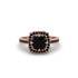 Black Diamond Cathedral Halo Engagement Ring - Luciana No. 38