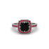 Black Diamond Cathedral Halo Engagement Ring - Luciana No. 54