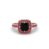 Black Diamond Cathedral Halo Engagement Ring - Luciana No. 53