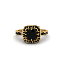 Black Diamond Cathedral Halo Engagement Ring - Luciana No. 37 image 1