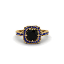 Black Diamond Cathedral Halo Engagement Ring - Luciana No. 67 image 1
