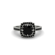 Black Diamond Cathedral Halo Engagement Ring - Luciana No. 39 image 1