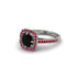 Black Diamond Cathedral Halo Engagement Ring - Luciana No. 54