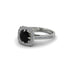 Black Diamond Cathedral Halo Engagement Ring - Luciana No. 9