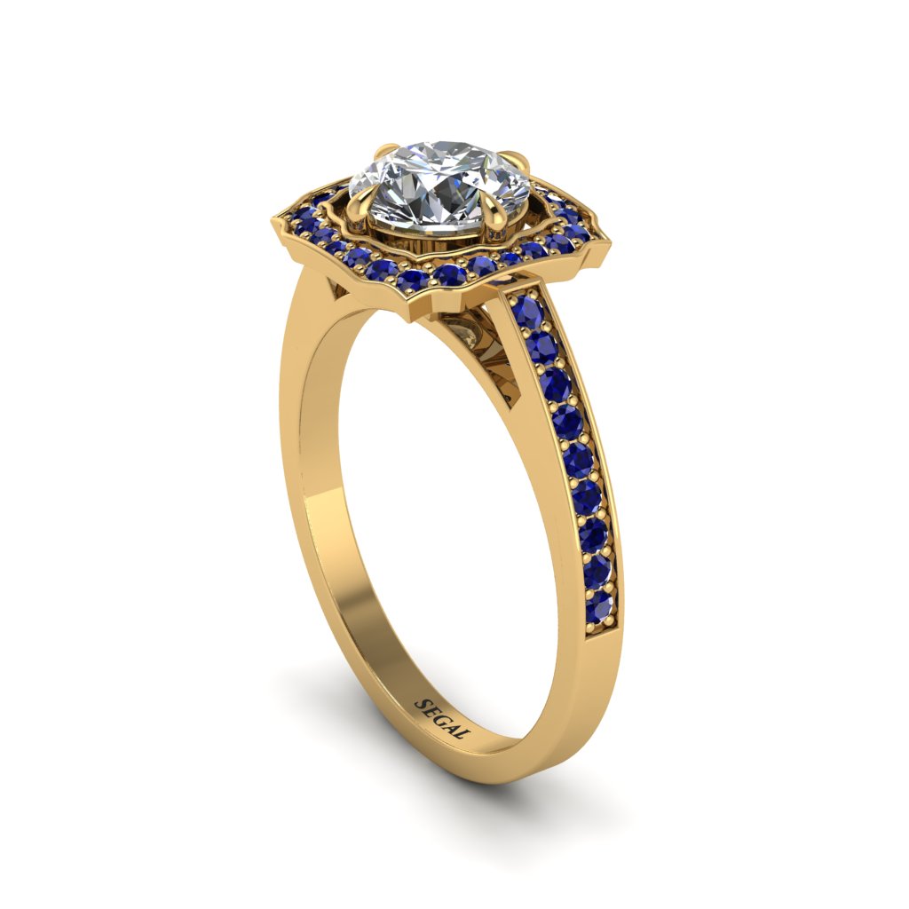 Diamond Cathedral Halo Engagement Ring - Luciana No. 61